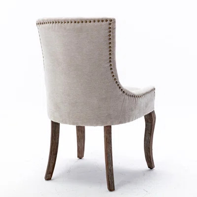 Side Dining Chair, Fabric Chairs With Neutrally Toned Solid Wood Legs, Set Of 2 | Wayfair North America