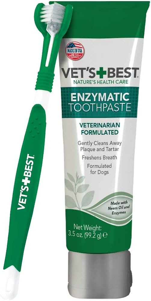 Vet’s Best Dog Toothbrush and Enzymatic Toothpaste Set - Teeth Cleaning and Fresh Breath Kit wi... | Amazon (US)