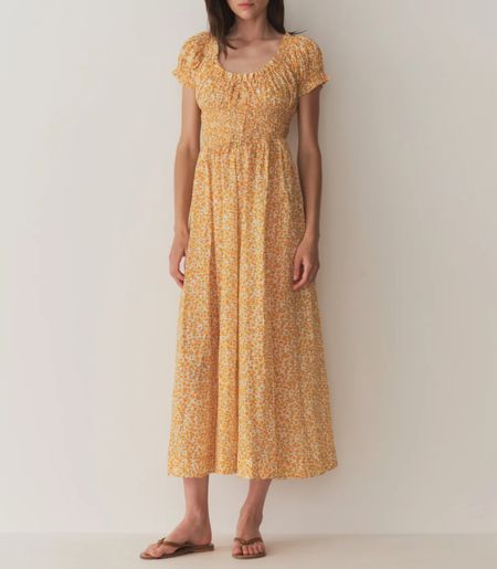 ASHLYNN DRESS
IN CLEMENTINE DAISY FIELDS
2 colors available 

In a 100% organic cotton voile, the Ashlynn Dress - which takes cues from the fan-favorite Ischia-features short puffed sleeves and a scoop neckline accented with a decorative center tie. A smocked bodice gives way to a full, ankle-grazing skirt, while a functional tie at the waist allows you to adjust the fit. Petite ruffles adorn the sleeve cuffs and neckline for a touch of vintage-inspired charm.



Summer outfit, summer dress, vacation dress, beach dress, brunch dress 



#LTKStyleTip #LTKFindsUnder50 #LTKMidsize