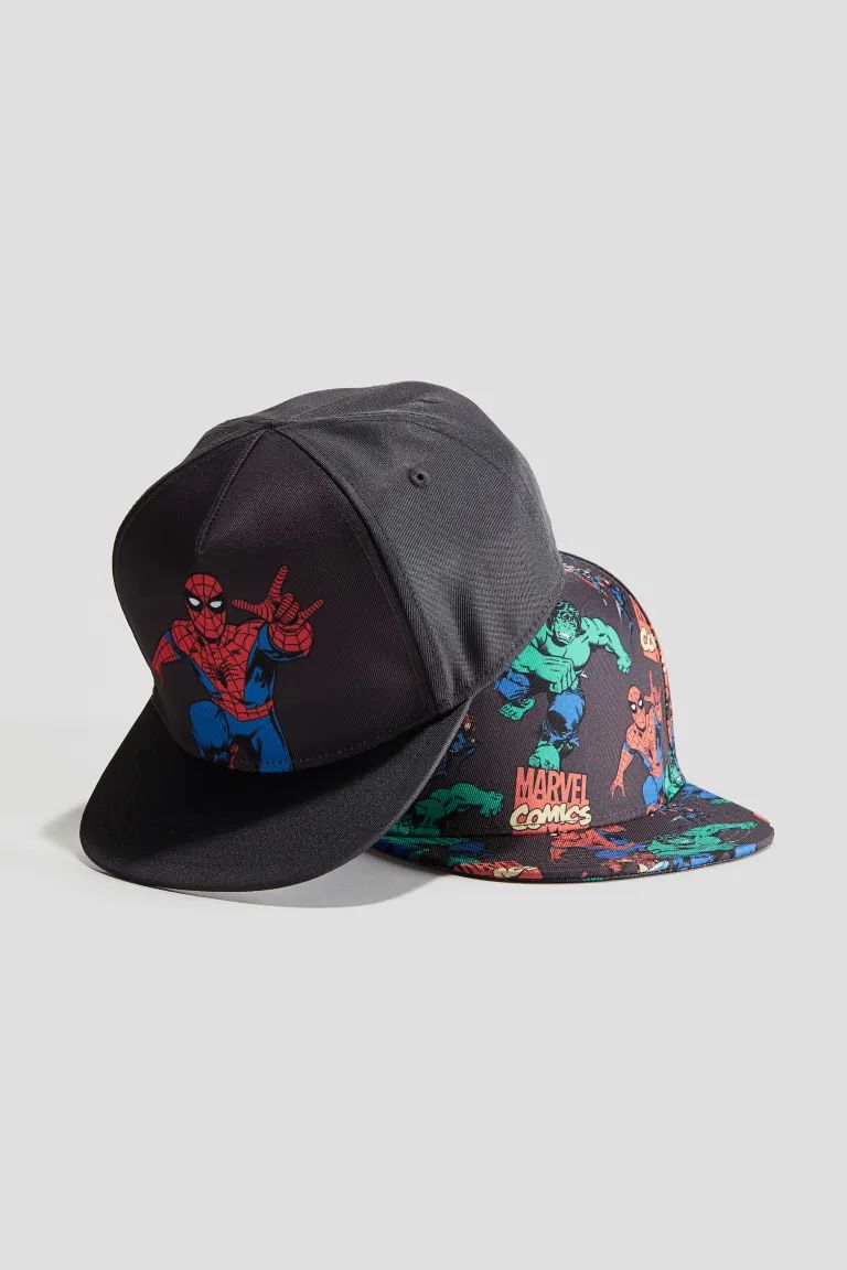 2-pack Print-motif Caps | H&M (US + CA)