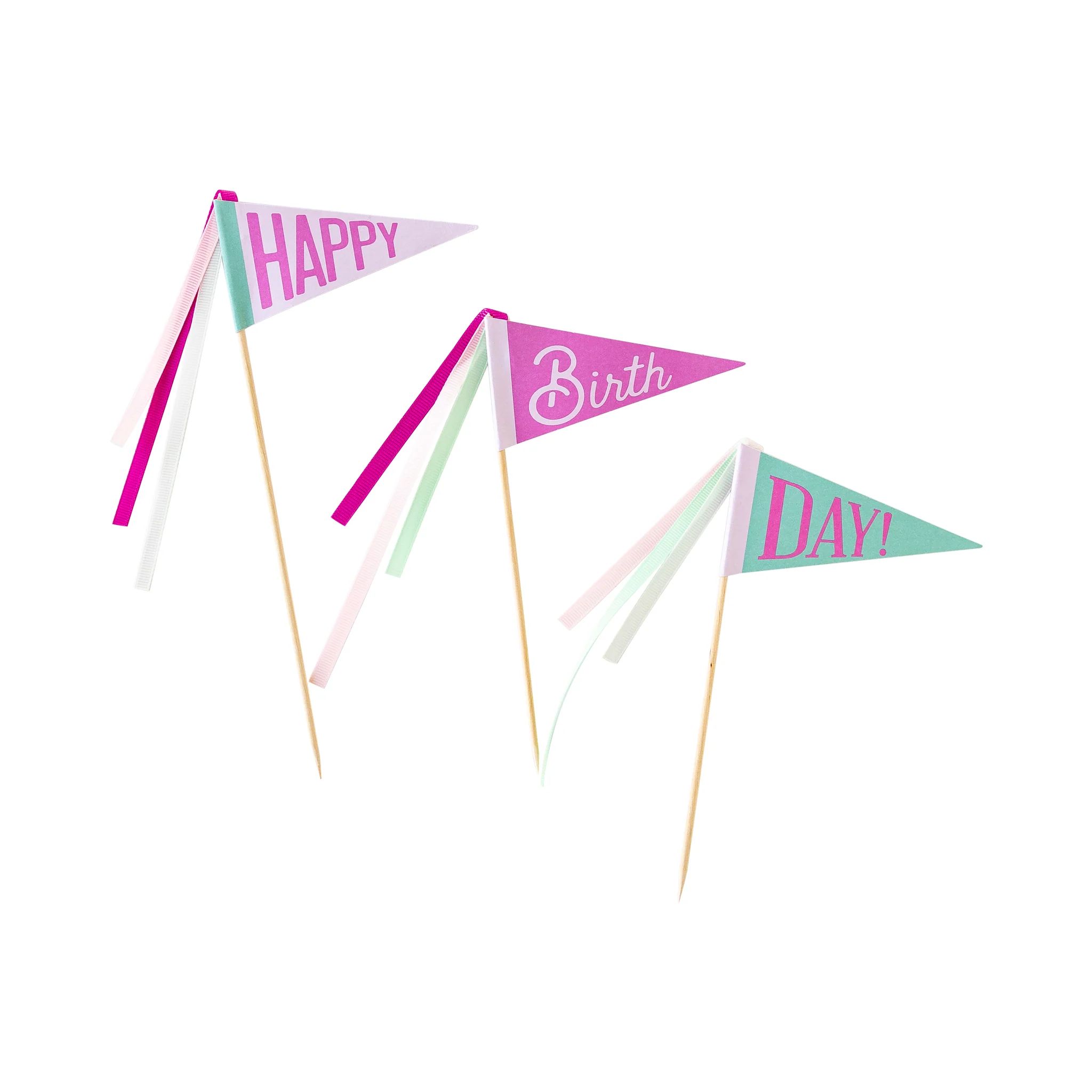 Pink Happy Birthday Cake Topper | My Mind's Eye