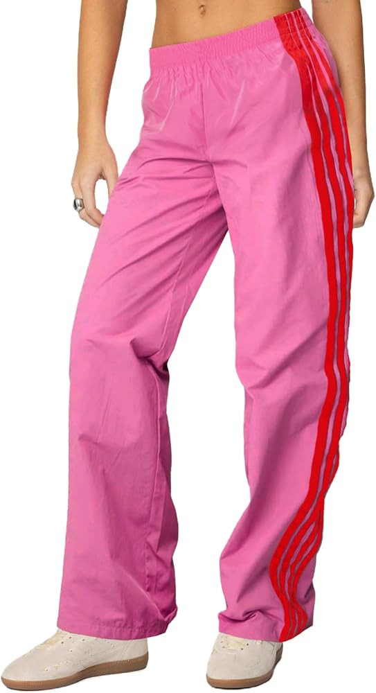 Fernvia Womens Parachute Pants Wide Leg Baggy Y2K Elastic Waist Jogger Sweatpants Track Pants Str... | Amazon (US)