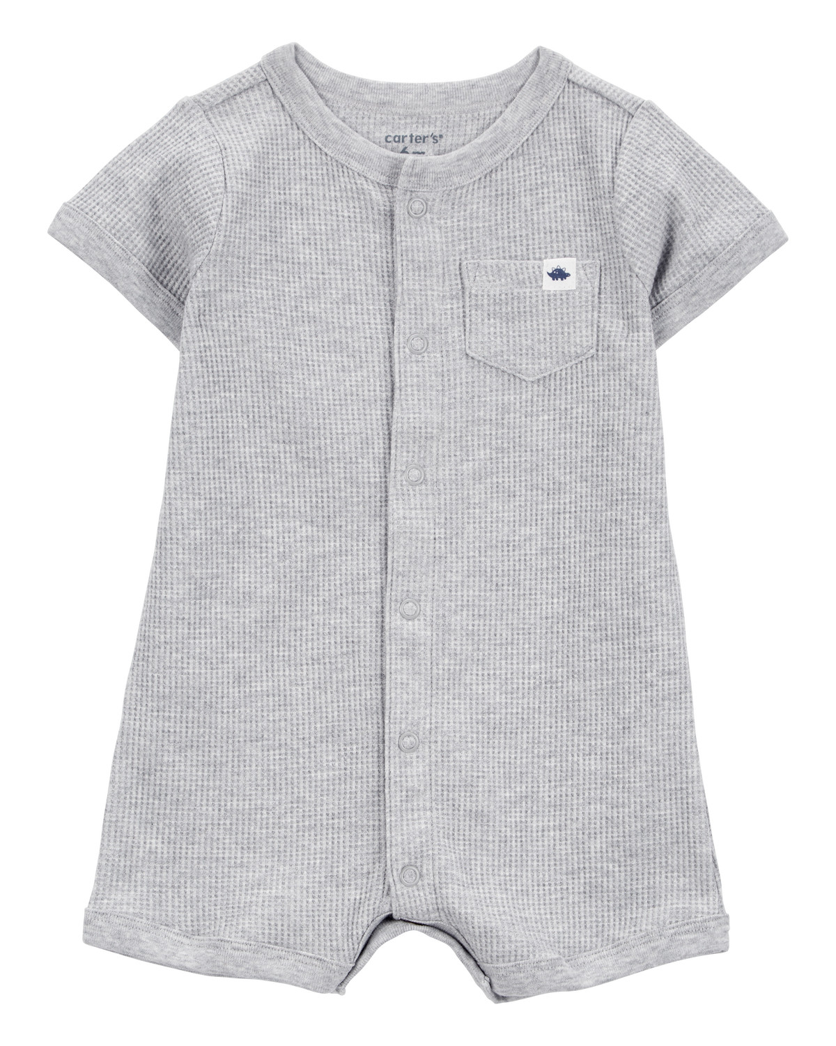 Baby Thermal Short-Sleeve Romper - Gray | Carter's Inc