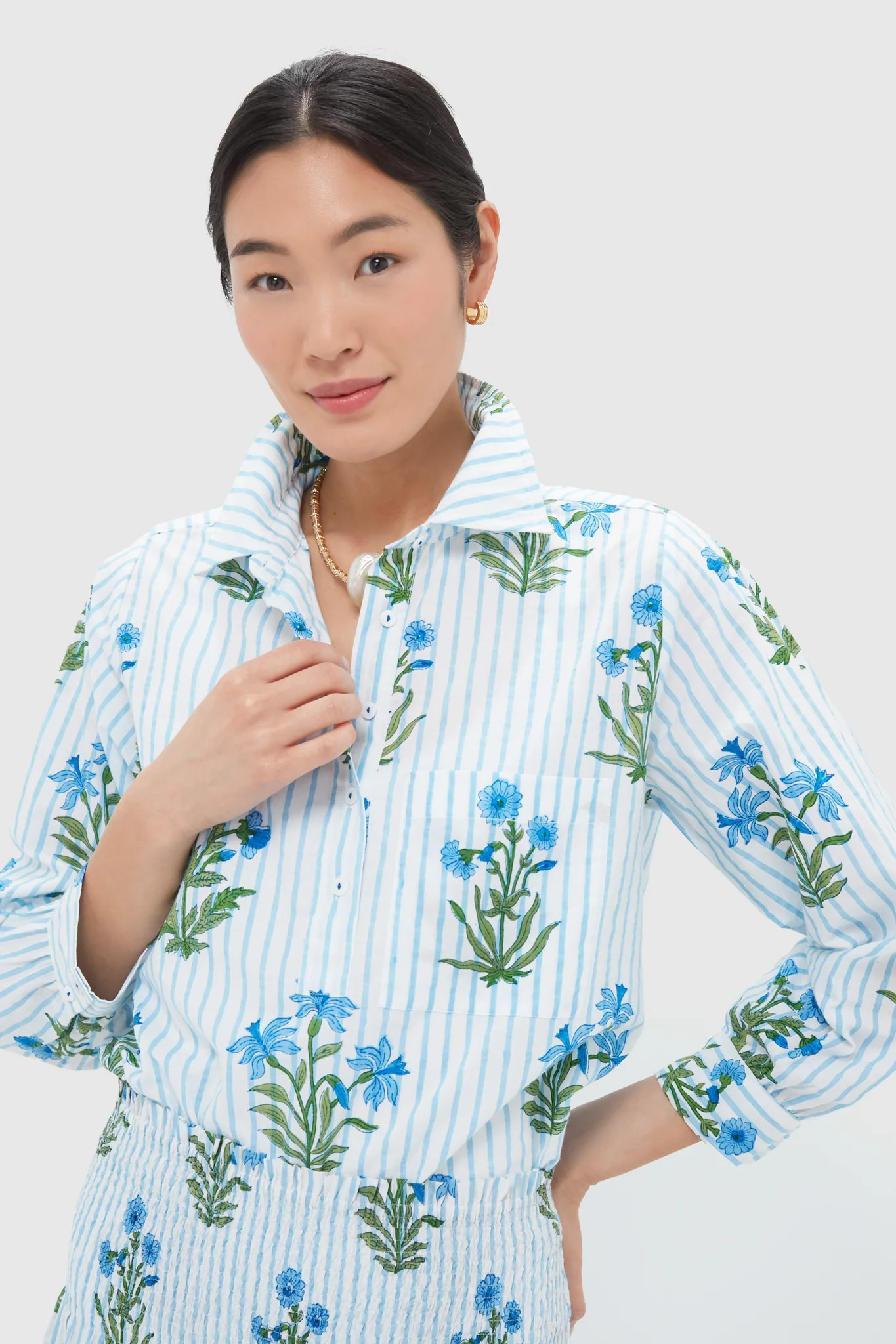 Lily Stripe Alba Shirt | Tuckernuck (US)