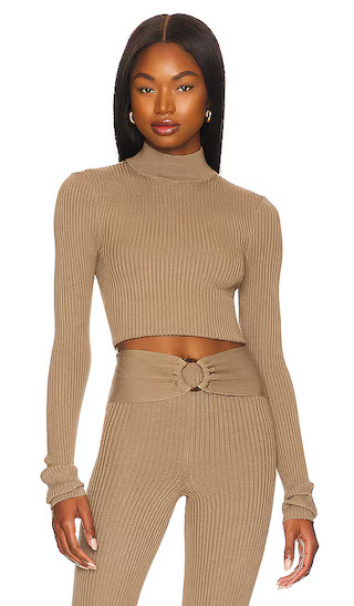x REVOLVE Marika Mock Neck Sweater in Dark Olive | Revolve Clothing (Global)