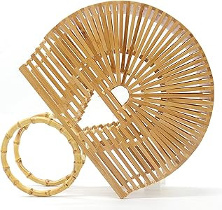 Miuco Womens Bamboo Handbags Handmade Purses Tote Bag | Amazon (US)