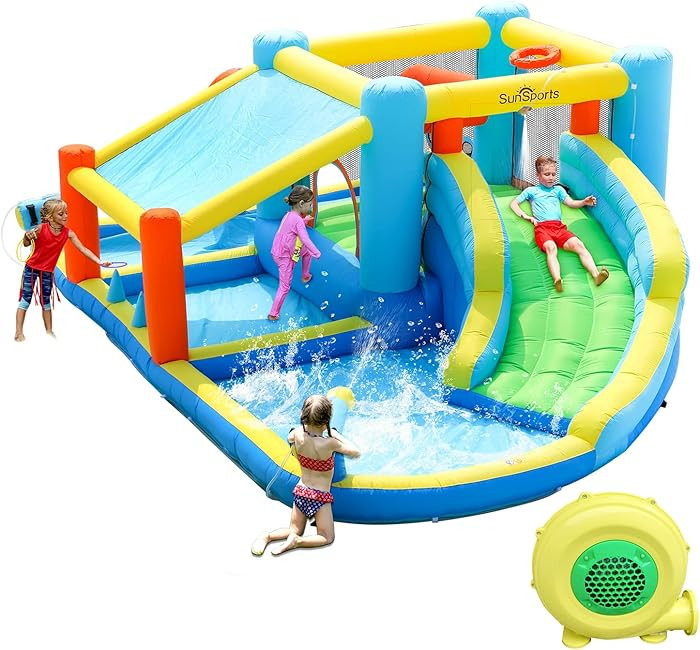 Inflatable Water Slide Bounce House, Waterslide Bounce House for Kids Backyard, Inflatable Water ... | Amazon (US)