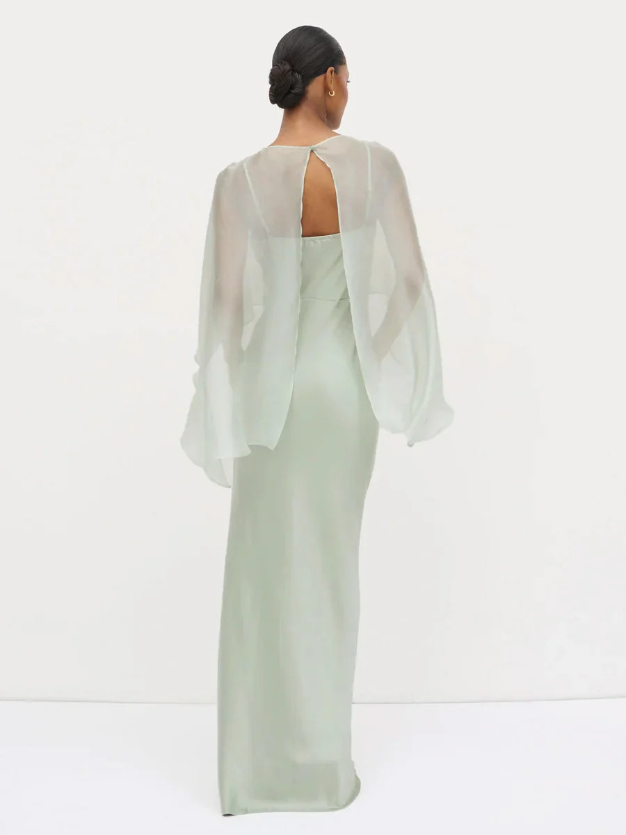 Alaia Organza Cape - Sage | Pretty Lavish (UK)