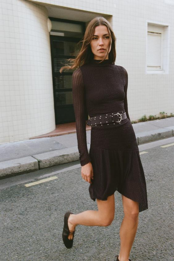 ASYMMETRIC MINI DRESS WITH BELT | Zara US