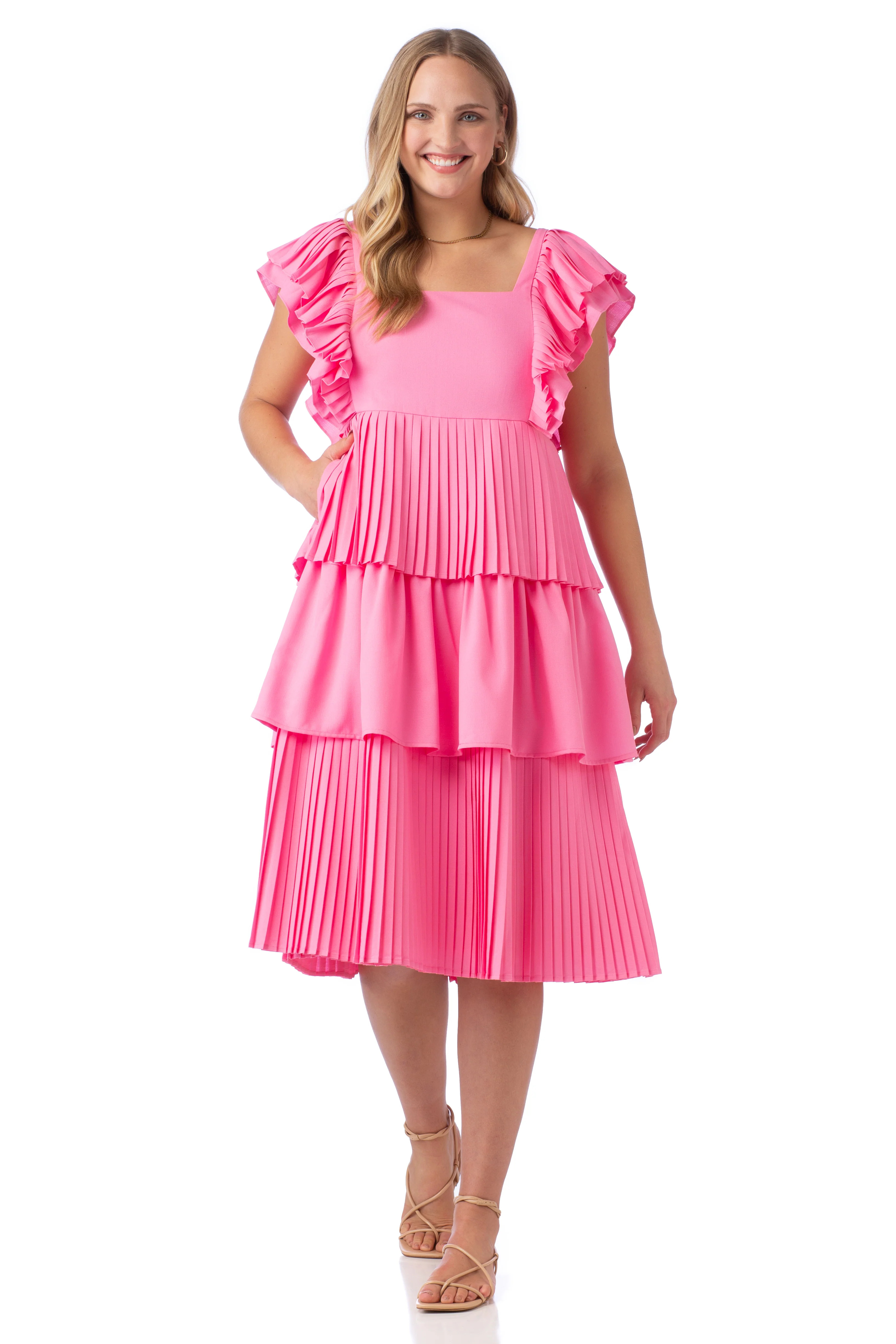 Frida Dress-in Pink | CROSBY by Mollie Burch