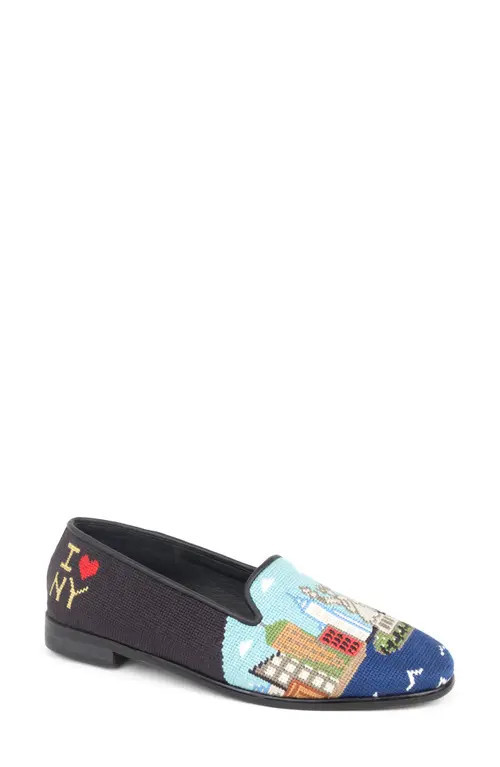 ByPaige I Love New York Needlepoint Loafer in Black at Nordstrom, Size 7 | Nordstrom