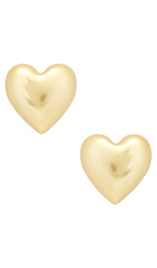 The Puffy Heart Stud Earrings in Gold | Revolve Clothing (Global)
