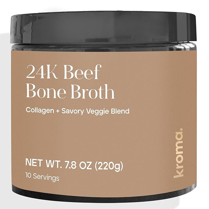 Kroma 24k Grass Fed Beef Bone Broth, Dairy & Gluten Free Powder Mix with Collagen, Protein, Turme... | Amazon (US)