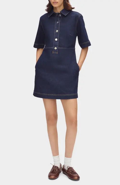 ALIGNE Amber Denim Mini Shirtdress in Indigo at Nordstrom, Size 0 | Nordstrom