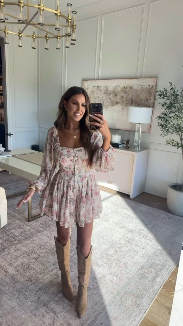 Size up one size for more room in the bust 💕this dress is adorable!!! wearing a small 🌷 use my code hollie35 for 35% off 

 