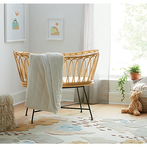 Rattan Bassinet 38.25"Wx19"Dx30"H | Crate & Barrel