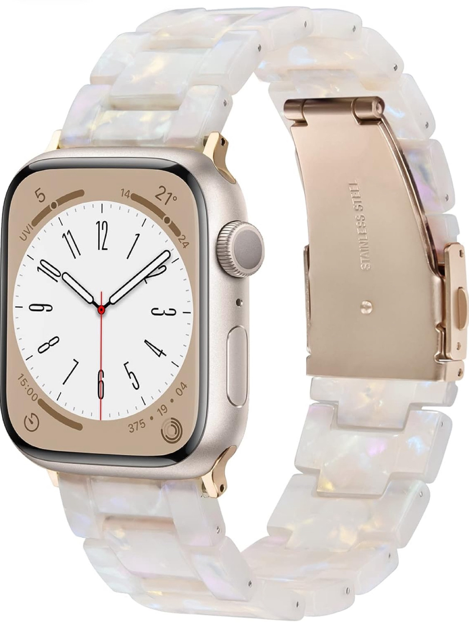 10% off 🎉

V-MORO Resin Band Compatible with Series 7/8/9 Apple Watch Bands 41mm/40mm/38mm Fashion Strap for iWatch Series 6/5/4/3/2/1/SE Lightweight Bracelet Wristband Replacement Women(Aurora White

#LTKSaleAlert #LTKStyleTip