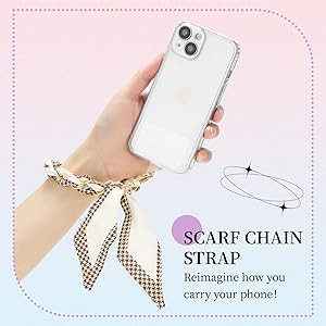 ZOOEASS Phone Wrist Lanyard Gold Metal Scarf Phone Charm Strap with Tether Tab Women Phone Chain ... | Amazon (US)