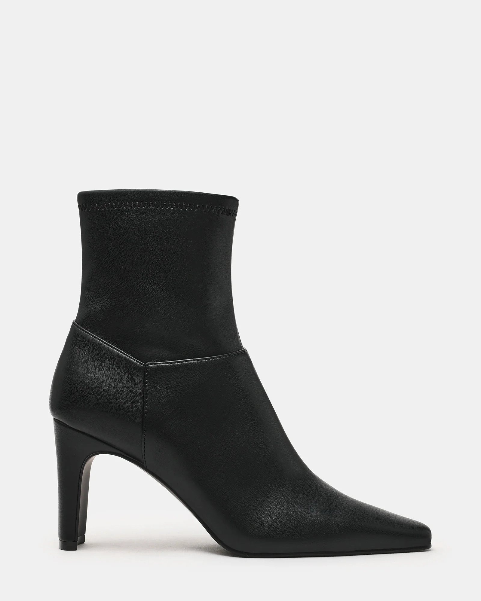 FENNY Black Pointed-Toe Block Heel Booties | Women's Designer Booties | Steve Madden (Canada)