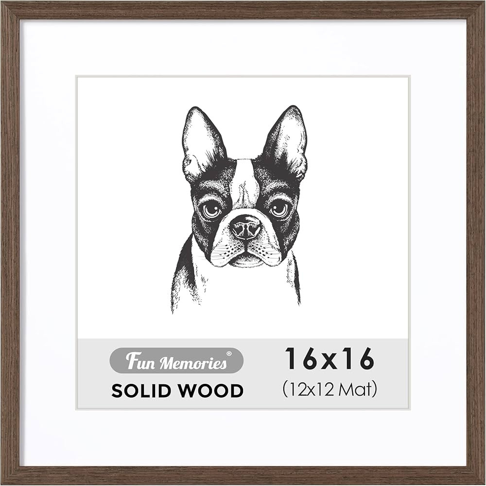 16x16 Picture Frame, Square 16"x16" Wood Frame, Solid Wood Picture Frame 16x16, 16x16 Frame Matte... | Amazon (US)