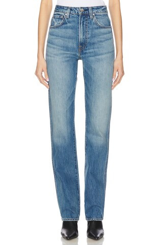 GRLFRND Sara Super High Rise Straight Jeans in Hyperion Ave from Revolve.com | Revolve Clothing (Global)
