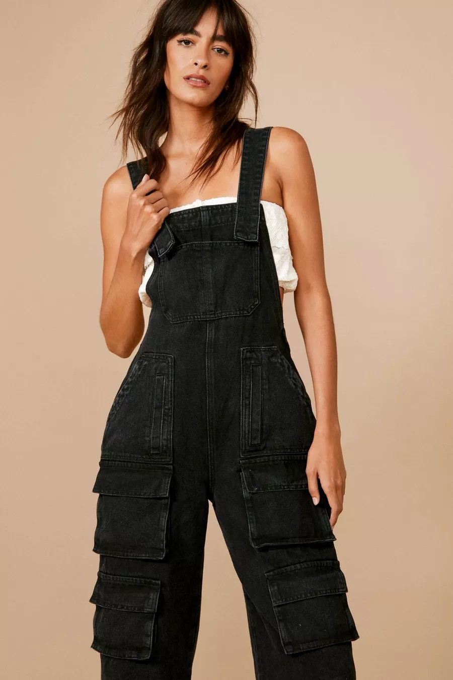 Pocket Detail Denim Cargo Overalls | Nasty Gal US