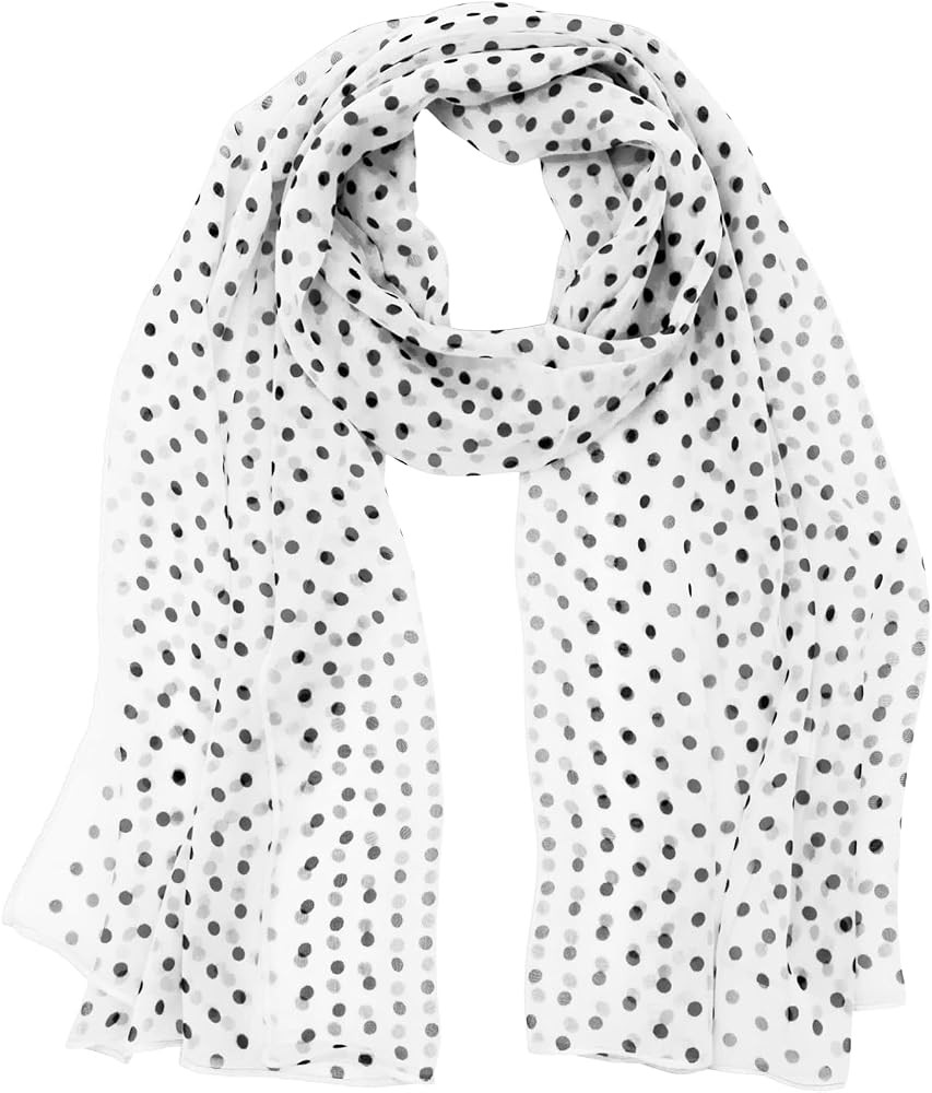 Polka Dot Scarf for Women Long Thin Sheer Neck Scarf 64.1"\u00d719.4" | Amazon (US)