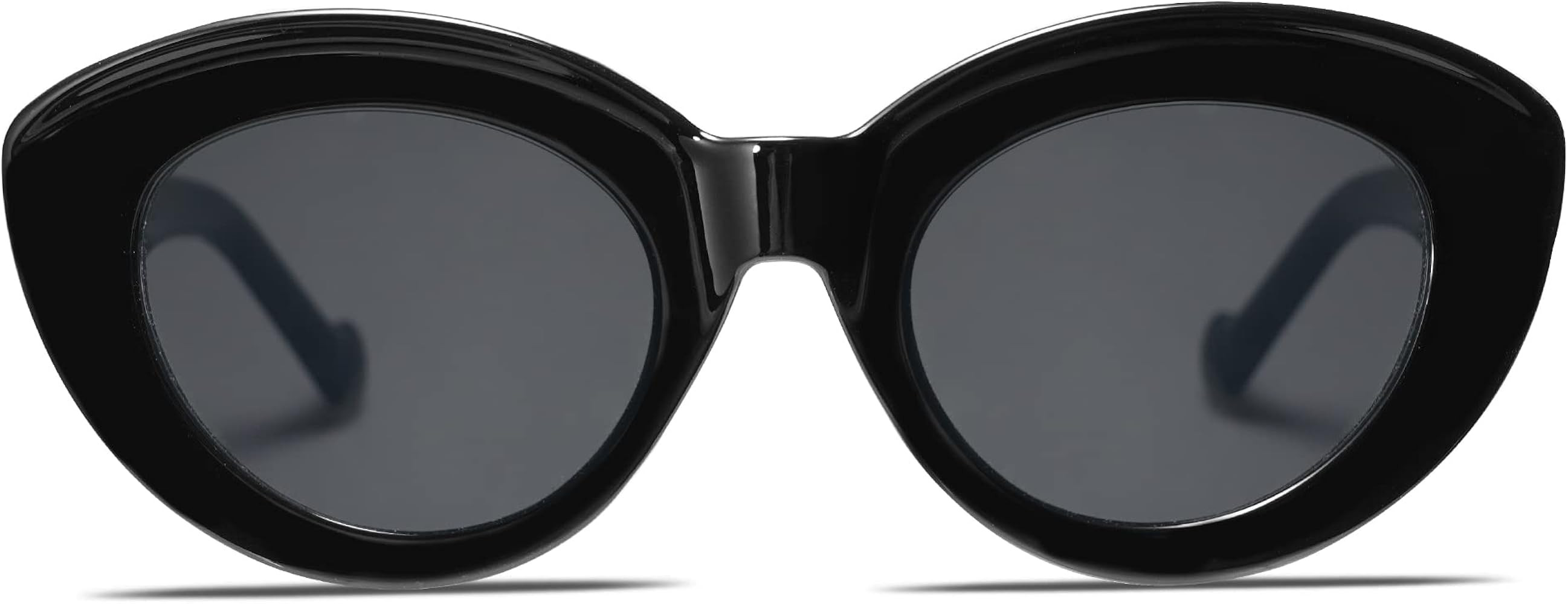 Allarallvr Oversized Large Cateye Sunglasses for Women Trendy Cute Cat Eye Shades Thick Frame Sunnie | Amazon (US)