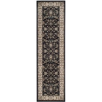 2&#39;3&#34;x12&#39; Floral Loomed Runner Rug Anthracite/Cream - Safavieh | Target