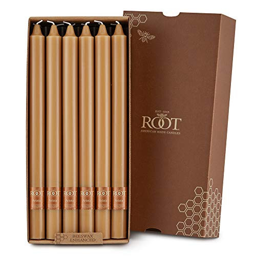 Root Candles Unscented Dinner Candles Premium Beeswax Blend Boxed Candle Set, 12-Inch, Beeswax, 12-Count | Amazon (US)