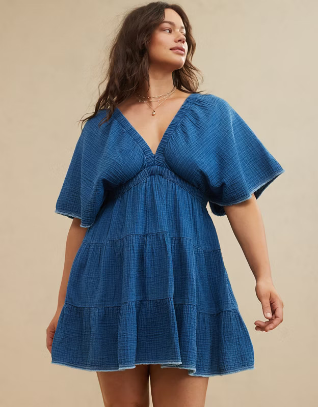 Aerie Pool-To-Party Flutter Sleeve Dress | Aerie