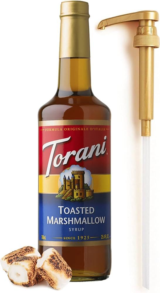 Toasted Marshmallow Coffee Syrup 25.4 Ounces with Fresh Finest Coffee Syrup Dispenser | Amazon (US)