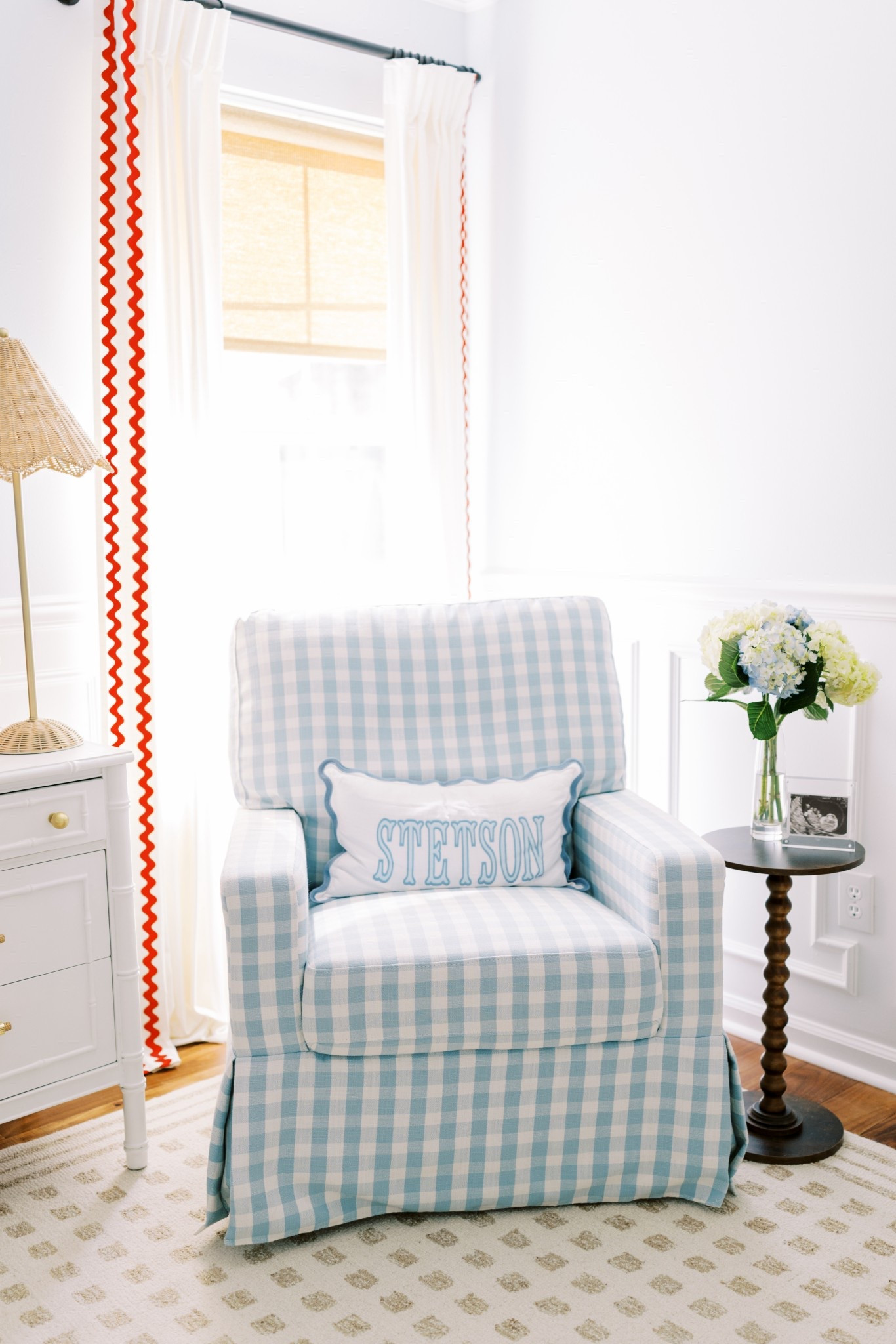 All American Patriotic baby boy nursery room / gingham rocking chair / Namesake / nursery / baby boy / classic nursery / red white and blue decor 

#LTKHome #LTKBaby #LTKKids
