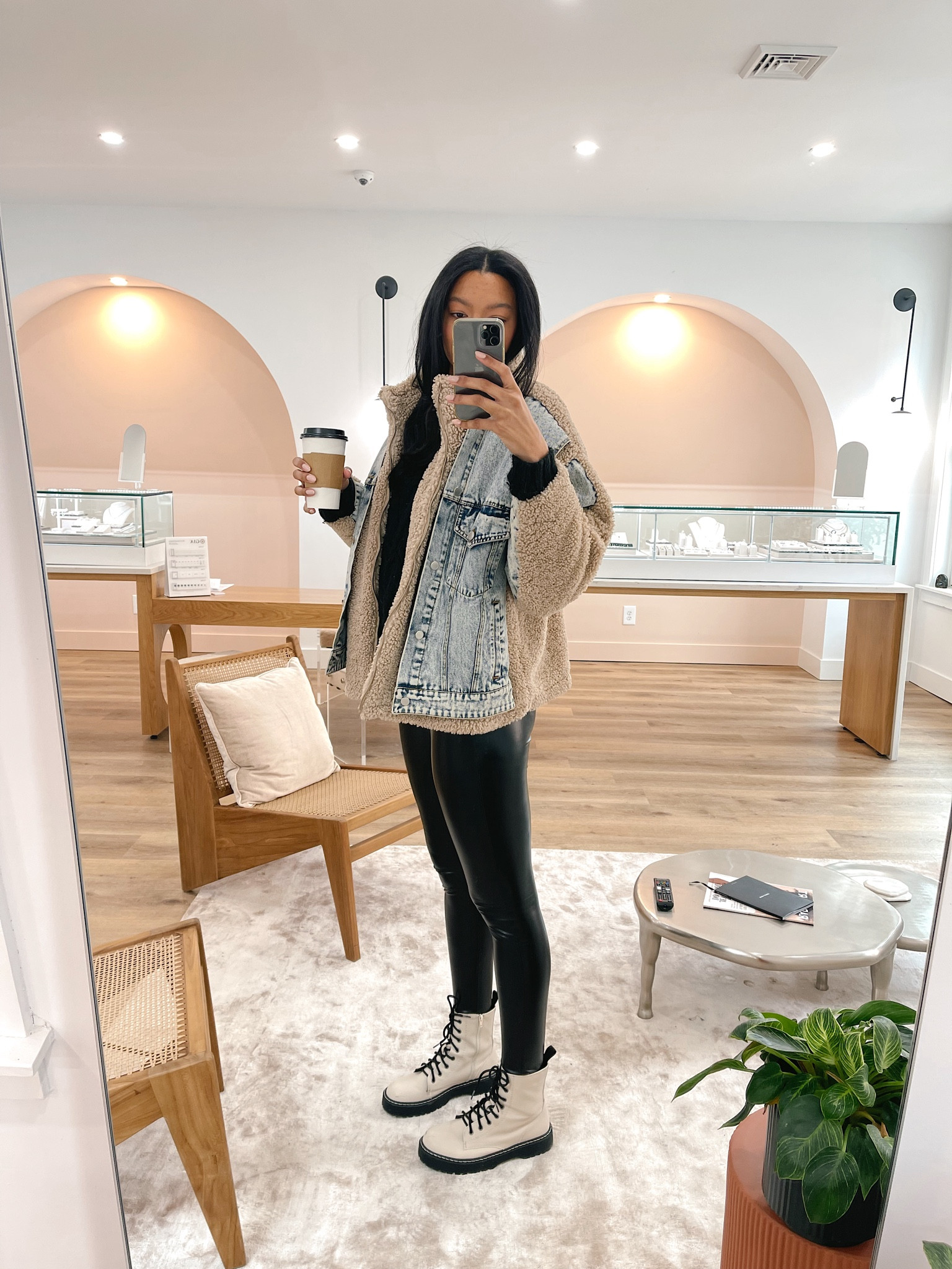 This Sherpa x denim oversized jacket will not be leaving my body for the foreseeable future:) it’s SO warm and thick will actually keep you warm!
 
Oversized fit— wearing a s size medium. Can’t find my exact colorway, but linked similar  

#LTKSeasonal #LTKfindsunder50 #LTKstyletip