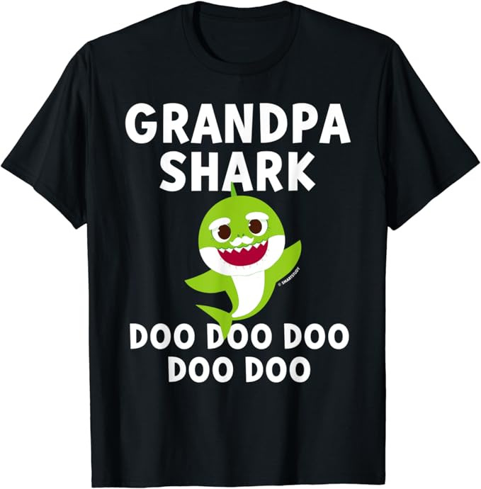 Mens Pinkfong Grandpa Shark Official T-shirt | Amazon (US)