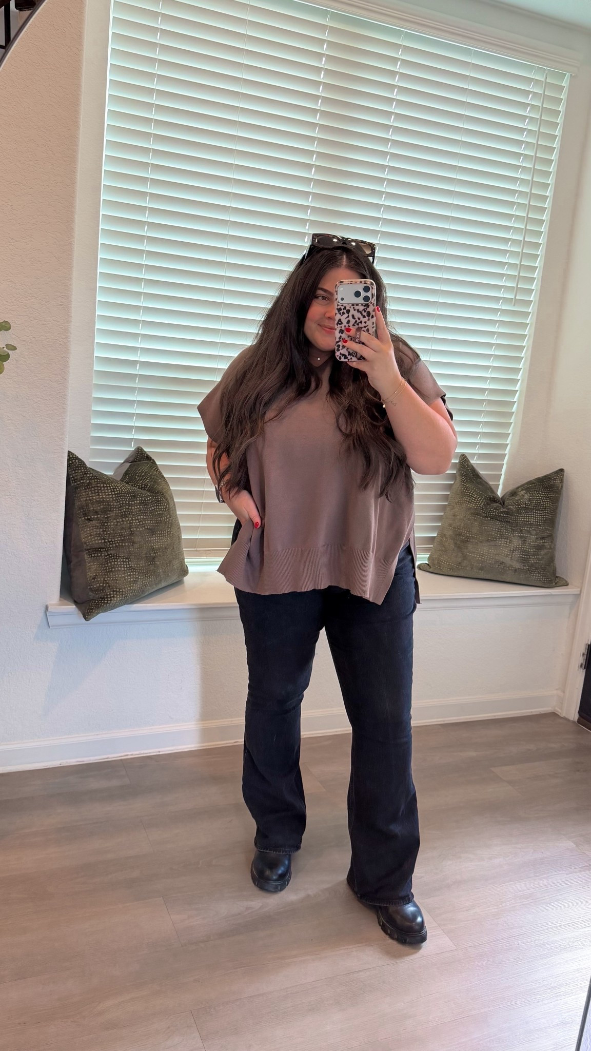 Sweater vest. Amazon fashion. Amazon sweater vest. Boot cut jeans. Abercrombie jeans. Abercrombie boot cut jeans. Chunky boots. Chunky black boots. Chunky booties. Short sleeve sweater.

#LTKFindsUnder100 #LTKSeasonal #LTKFindsUnder50