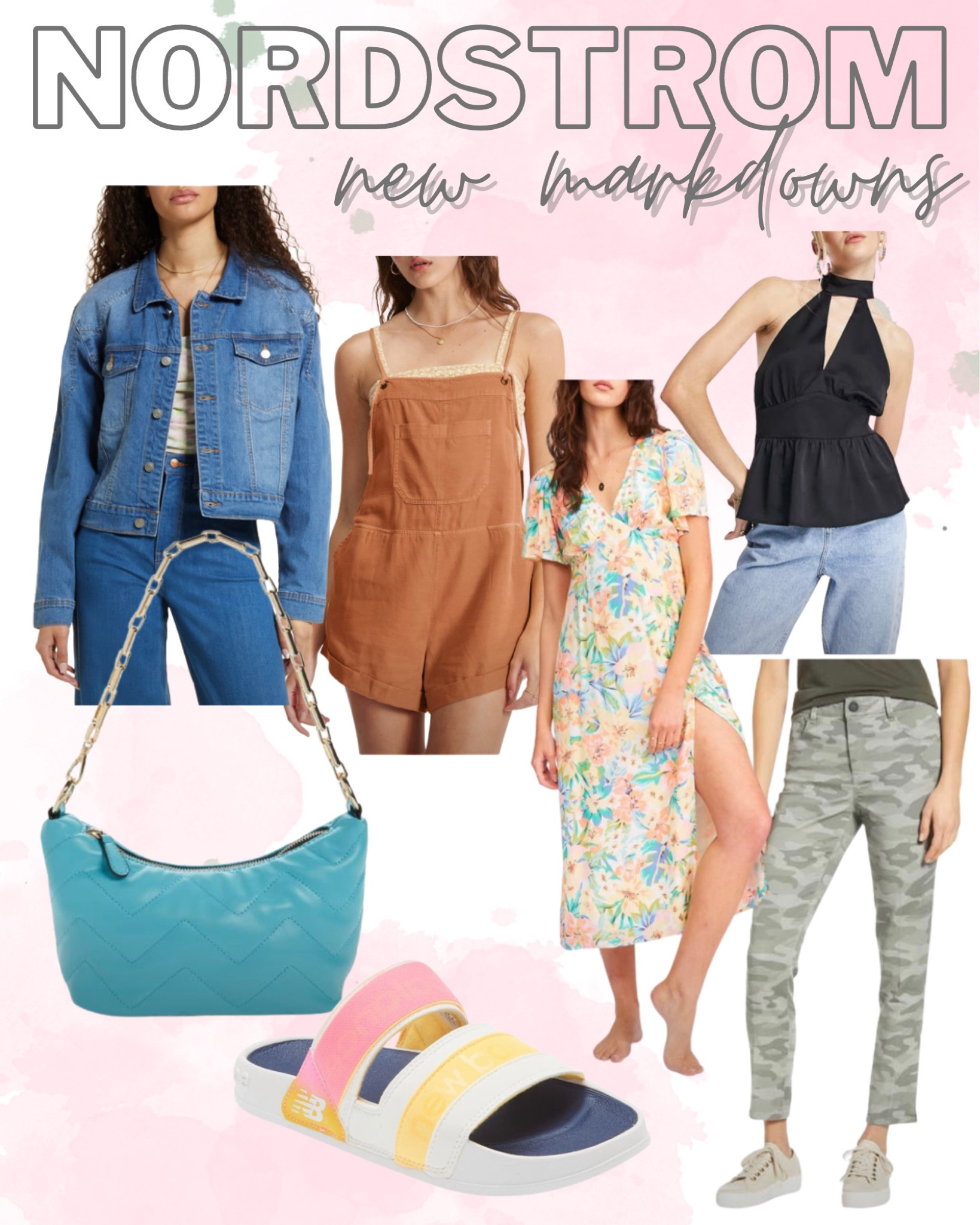 Nordstrom new markdowns under $50! Sale finds, midi dress, vacation dress, floral dress, denim jacket, romper, camo jeans, handbag, sandals, top, summer to fall transition outfits 




#LTKstyletip #LTKsalealert #LTKunder50