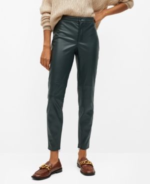 Mango Women's Slim-Fit Faux Leather Pants | Macys (US)