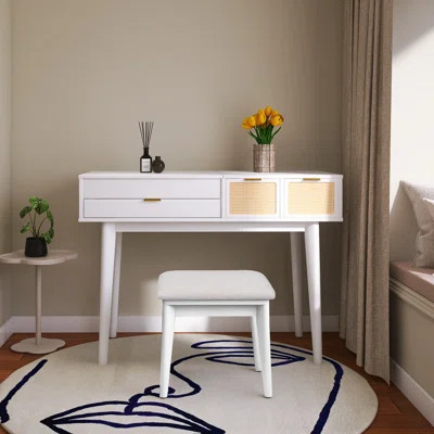 43.3" Classic Wood Makeup Vanity Set | Wayfair North America