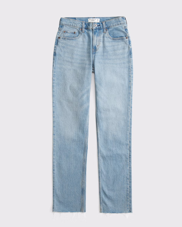 Women's Mid Rise 90s Straight Jean | Women's Bottoms | Abercrombie.com | Abercrombie & Fitch (US)