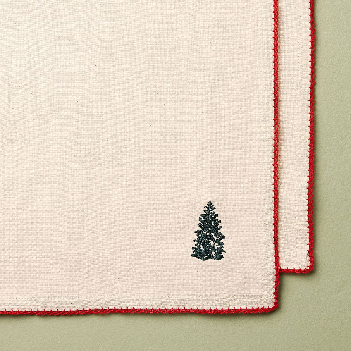 4pc Trim Cloth Napkins Natural/Red - Hearth & Hand™ with Magnolia | Target