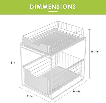 DOLALIKE Pull Out Under Sink Cabinets Organizer, Stackable 2 Tire Sliding Countertop Organizer, U... | Amazon (US)