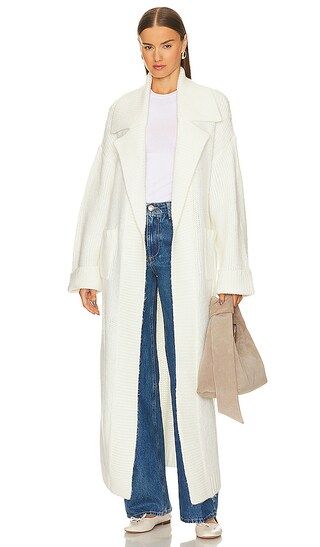 Bunnie Sweater Trench in Ivory | Revolve Clothing (Global)