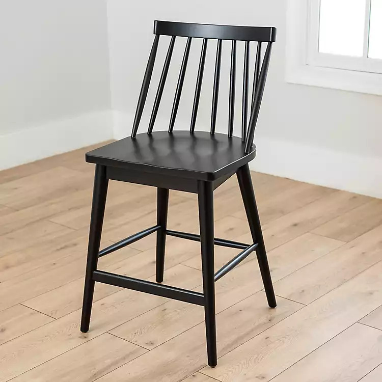 Black Windsor Counter Stool | Kirkland's Home