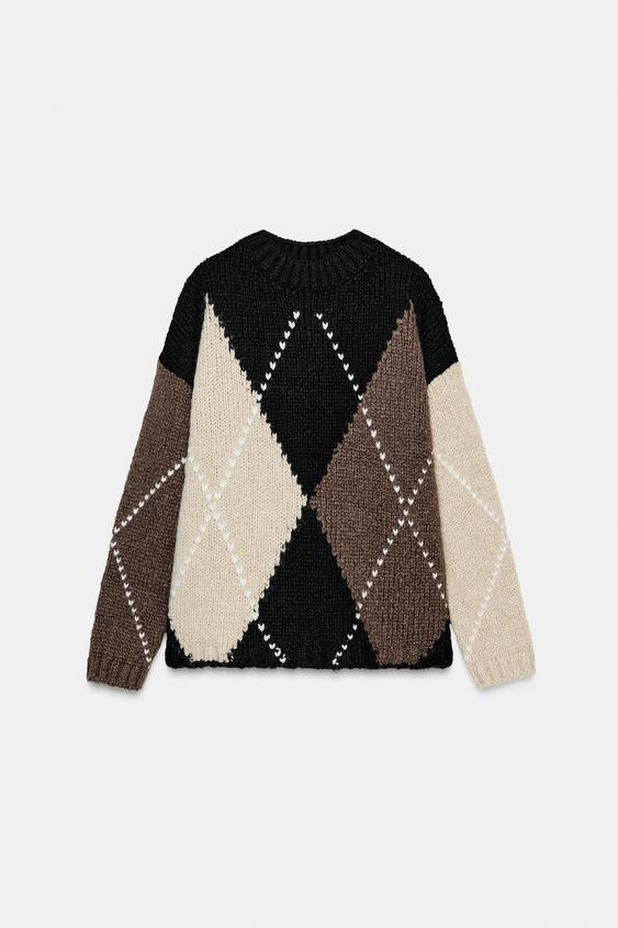 DIAMOND KNIT JUMPER | Zara UK