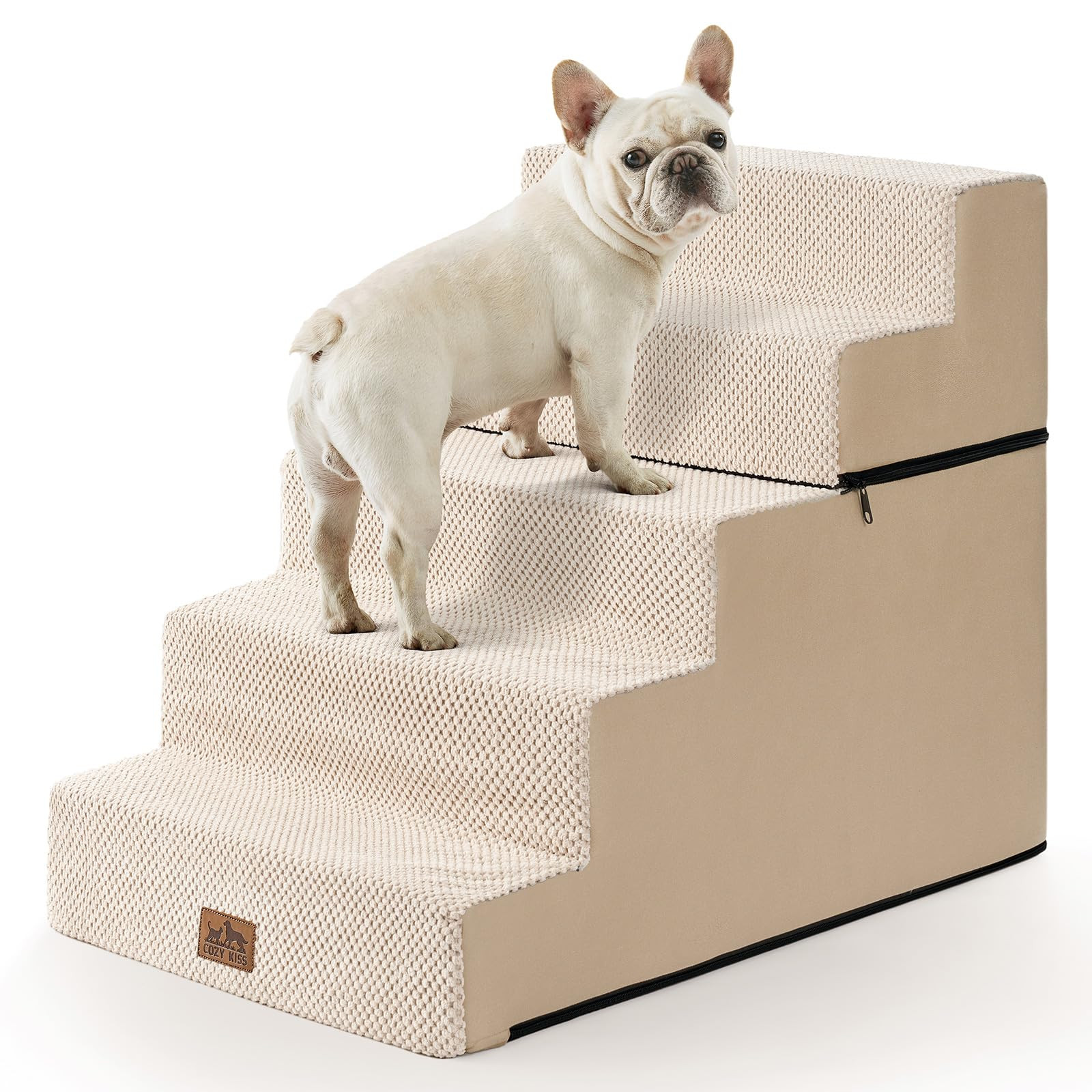 Dog Stairs for Small Dogs, 5 Tier Removable Wider Pet Stairs for Couch and Bed, 23.6" H Non-Slip ... | Amazon (US)