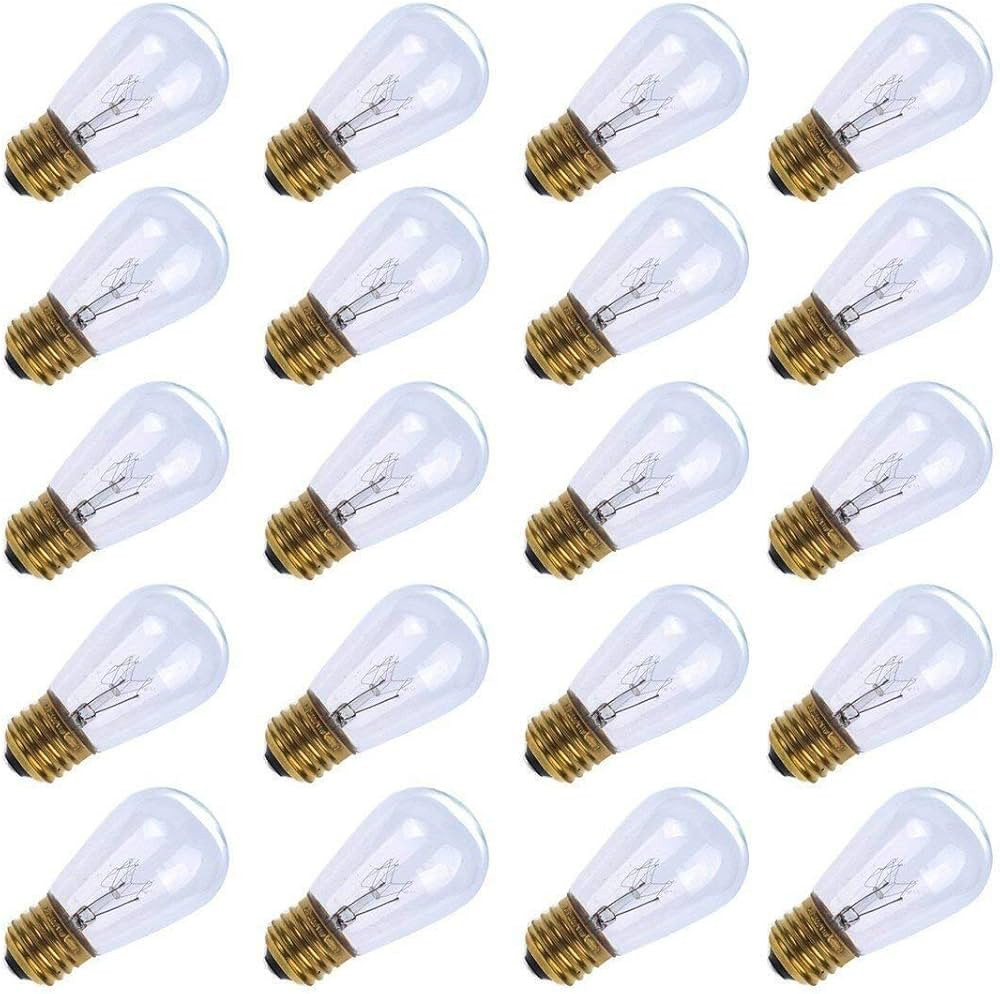 S14 Incandescent Edison Light Bulbs - 11W Vintage Clear Glass Bulbs with E26 Medium Screw‐Base,... | Amazon (US)