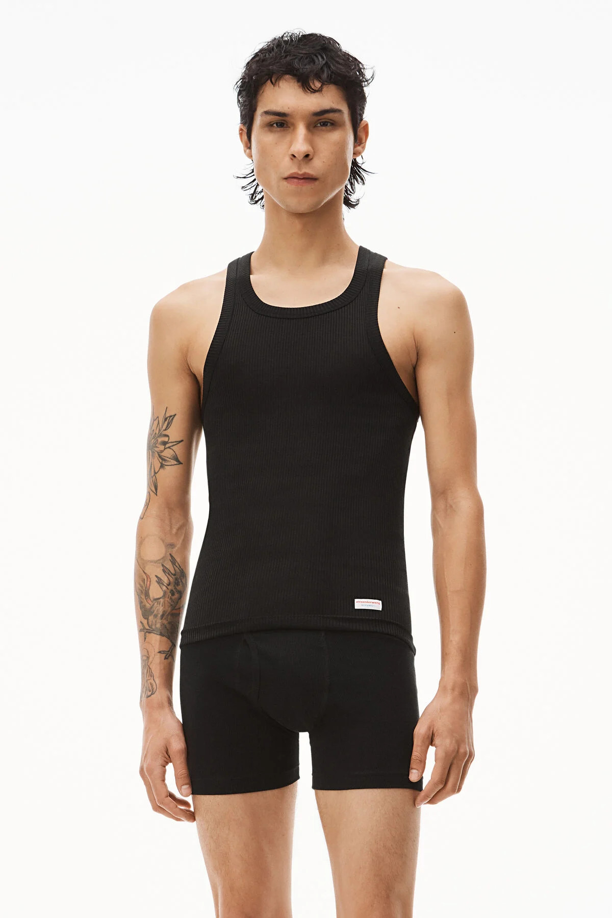 ribbed cotton racerback tank top | Alexander Wang US