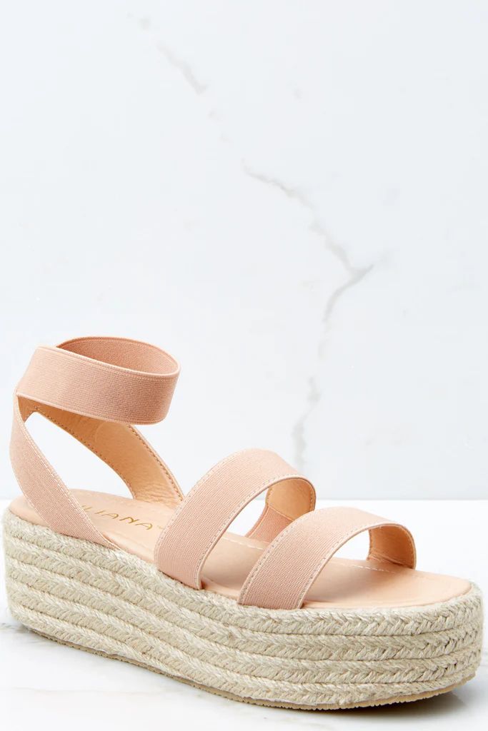 One Step Higher Nude Flatform Sandals | Red Dress 