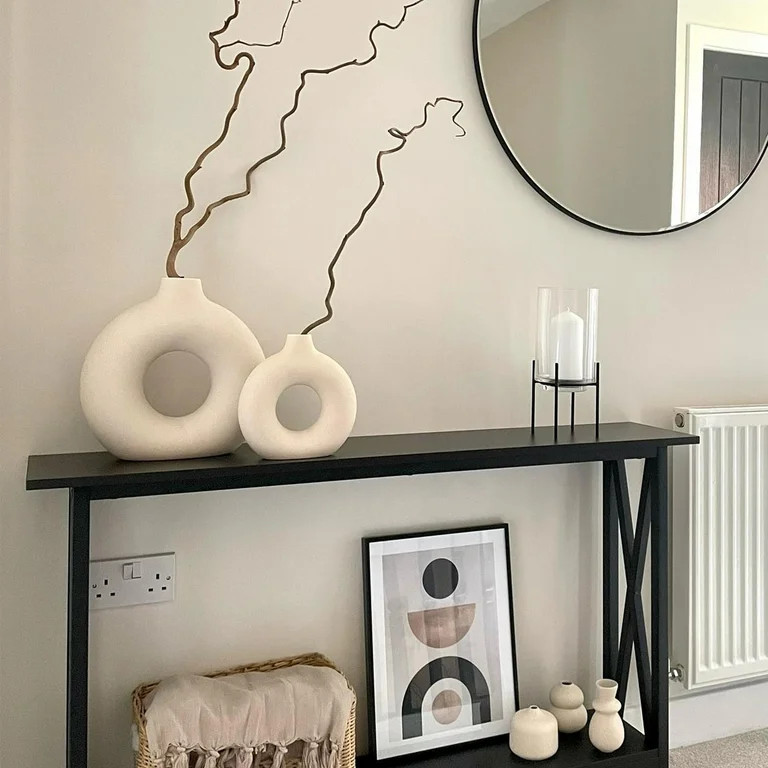 Ceramic Vases for Home Decor, Set of 2 Donut Vases, Modern Vase, White Vases, Farmhouse Vase, Dec... | Walmart (US)